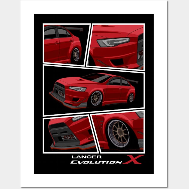 Mitsubishi Lancer EVO X, JDM Car Wall Art by T-JD